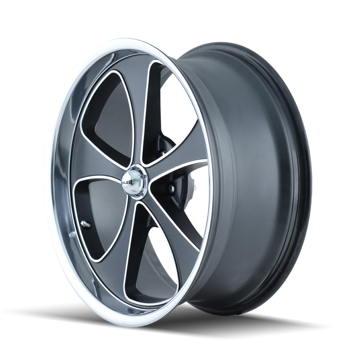 RIDLER 645-7865MBP 645 (645) MATTE BLACK/MACHINED FACE/POLISHED LIP 17X8 5-114.3 0MM 83.82MM - Truck Part Superstore