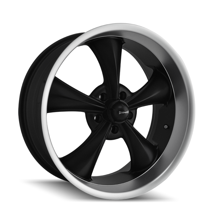 RIDLER 695-7873MB 695 (695) MATTE BLACK/MACHINED LIP 17X8 5x5 0MM 83.82MM - Truck Part Superstore