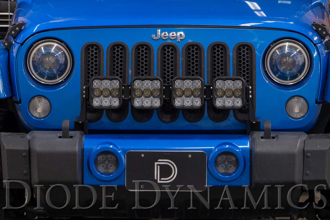 Diode Dynamics DD7229 Jeep JK SS5 4-Pod CrossLink Grille Lightbar Kit Sport White Combo Diode Dynamics - Truck Part Superstore