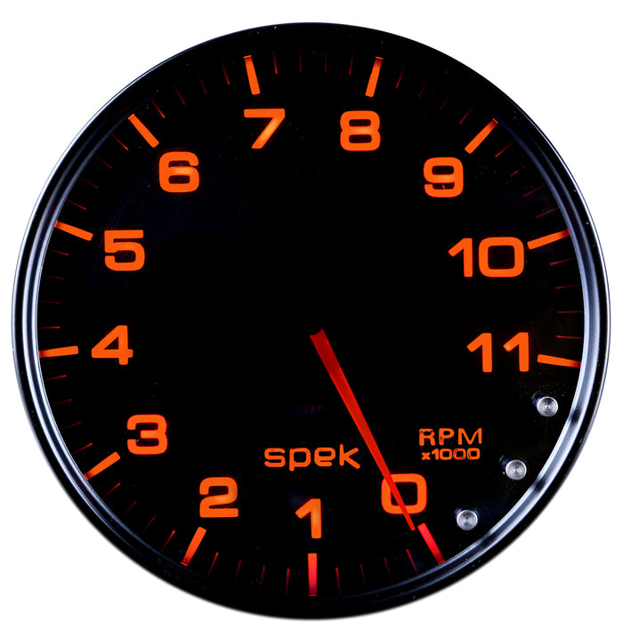 AutoMeter P23952 GAUGE; TACHOMETER; 5in.; 11K RPM; W/SHIFT LIGHT/PEAK MEM; BLACK/SMOKE/BLK; SPEK - Truck Part Superstore