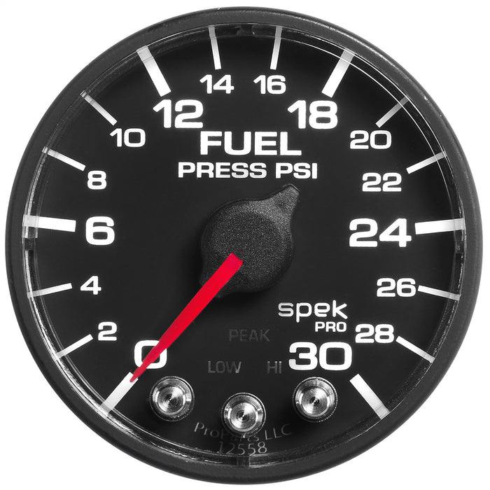 AutoMeter P316328 GAUGE; FUEL PRESS; 2 1/16in.; 30PSI; STEPPER MOTOR W/PEAK/WARN; BLK/BLK; SPEK - Truck Part Superstore