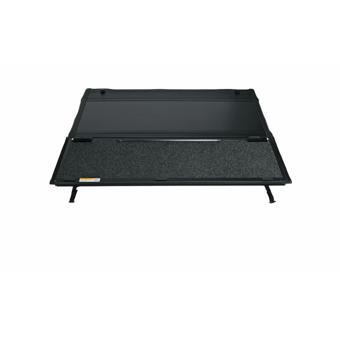 TrailFX TFX3707 Hard Tri Fold; Non-Lockable; Black; Aluminum; With Carpeted Under Panels - Truck Part Superstore