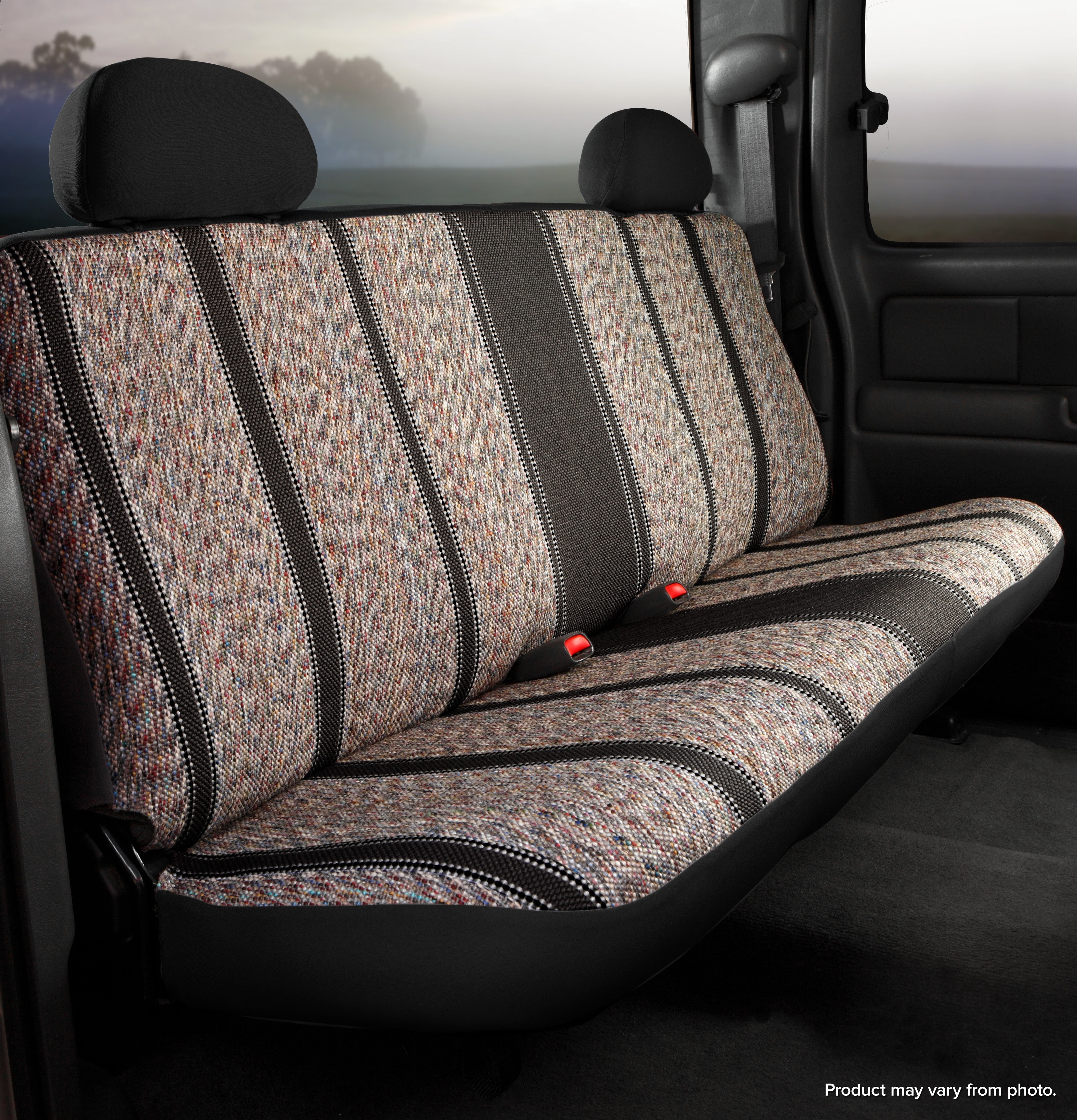 FIA TR42-8 BLACK Wrangler™ Custom Seat Cover; Saddle Blanket; Black; Bench Seat; - Truck Part Superstore