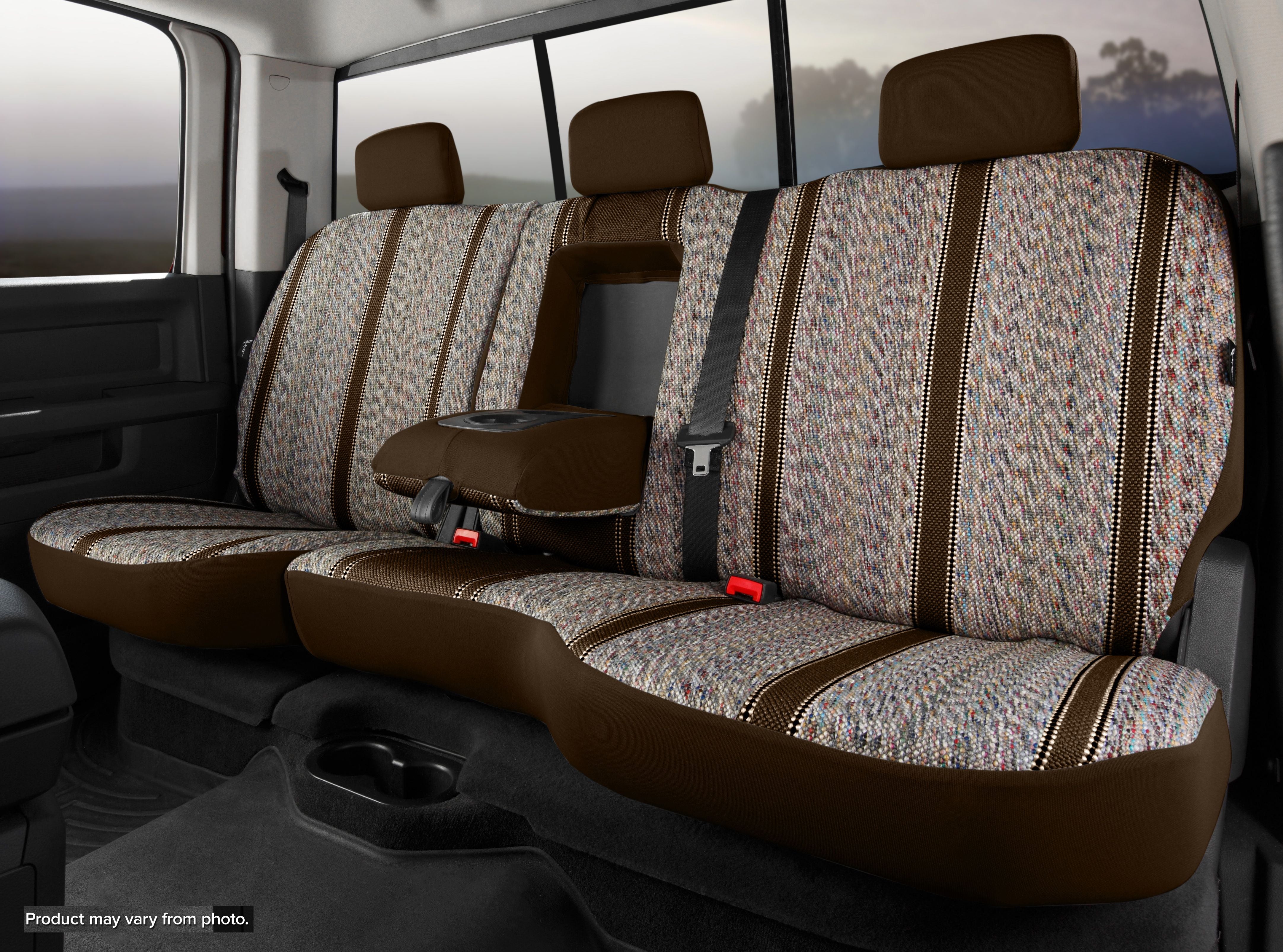 FIA TR48-2 BROWN Wrangler™ Custom Seat Cover; Saddle Blanket; Brown; Split Seat 60/40; Armrest; - Truck Part Superstore