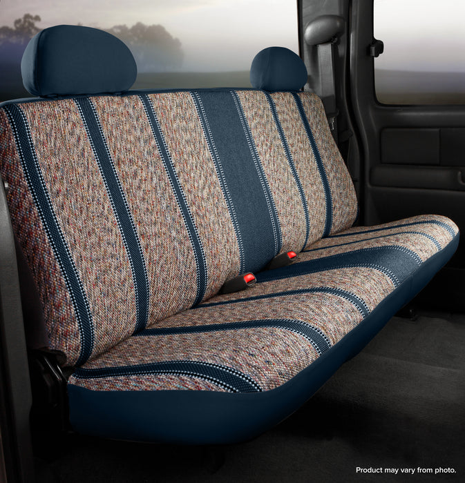 FIA TR49-6 NAVY Wrangler™ Custom Seat Cover; Saddle Blanket; Navy; Bench Seat; Cushion Cut Out; - Truck Part Superstore