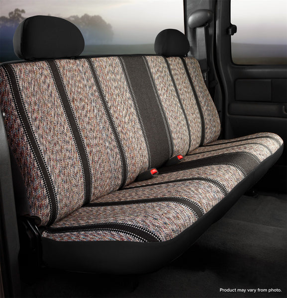 FIA TR42-7 BLACK Wrangler™ Custom Seat Cover; Saddle Blanket; Black; Bench Seat; Armrest; - Truck Part Superstore