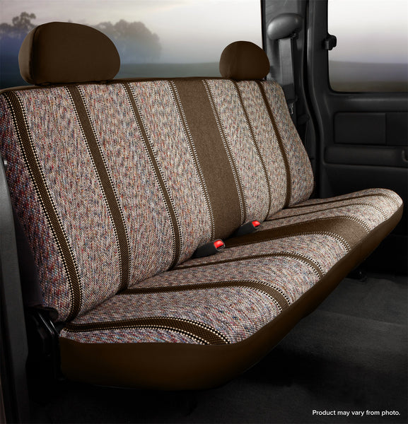 FIA TR42-7 BROWN Wrangler™ Custom Seat Cover; Saddle Blanket; Brown; Bench Seat; Armrest; - Truck Part Superstore