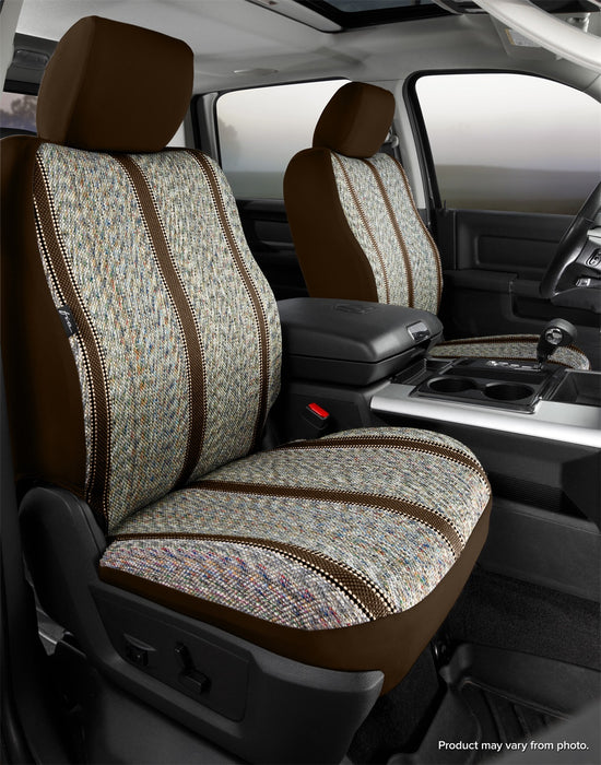 FIA TR48-24 BROWN Wrangler™ Custom Seat Cover; Saddle Blanket; Brown; Bucket Seats; Armrests; - Truck Part Superstore
