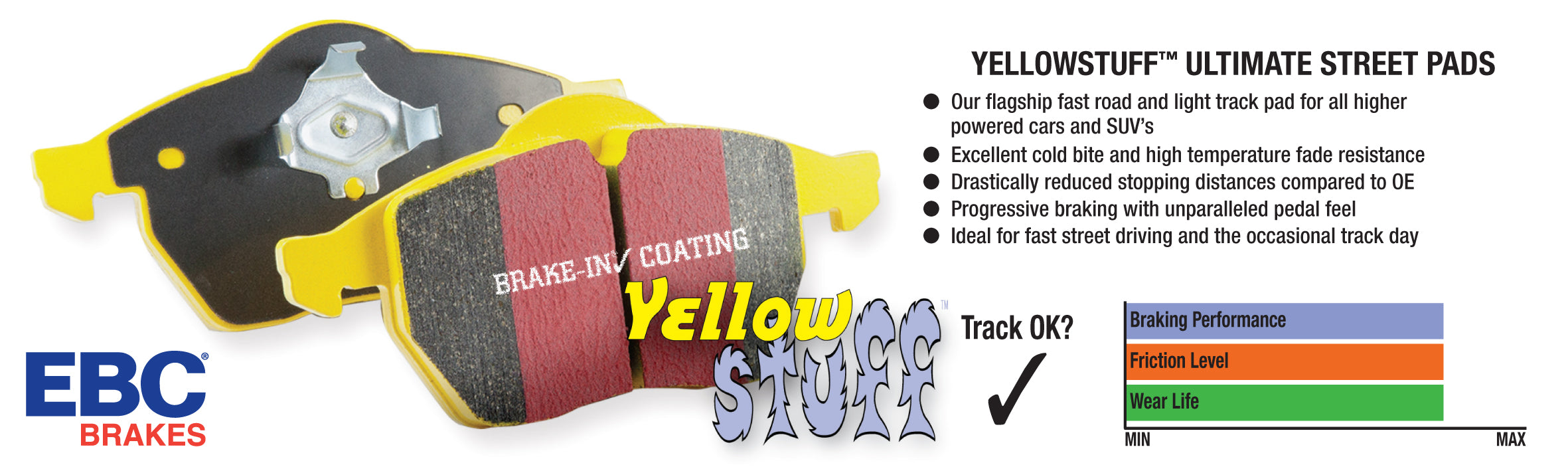 EBC Brakes DP41644R Yellowstuff Street And Track Brake Pads– Truck