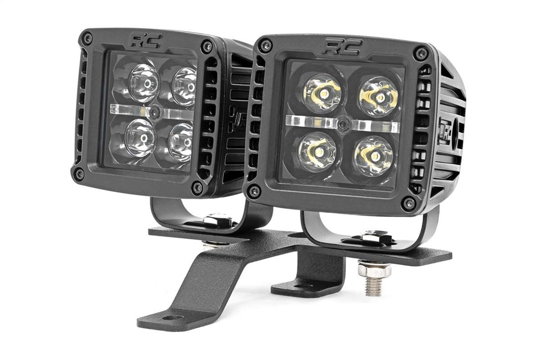 Rough Country 70823 Jeep Quad LED Light Pod Kit -Black Series w/Amber DRL 18-20 JL/20 Gladiator Rough Country - Truck Part Superstore