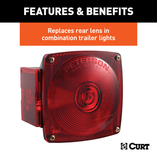 CURT 53445 CURT 53445 Replacement Red Combination Trailer Light Lens - Truck Part Superstore