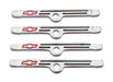 Proform 141-903 Engine Valve Cover Holdown Clamps; Chrome with Red Bowtie Logo; SB Chevy; 4 Pcs - Truck Part Superstore