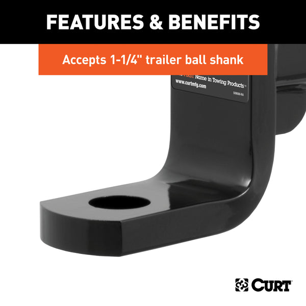 CURT 45336 Class 4 Ball Mount (2in. Shank; 10;000 lbs.; 6in. Drop; 9-3/8in. Long) - Truck Part Superstore