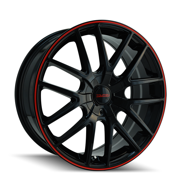 TOUREN 3260-2818BR TR60 (3260) BLACK/RED RING 20X8.5 5-115/5-120 20MM 74.1MM - Truck Part Superstore