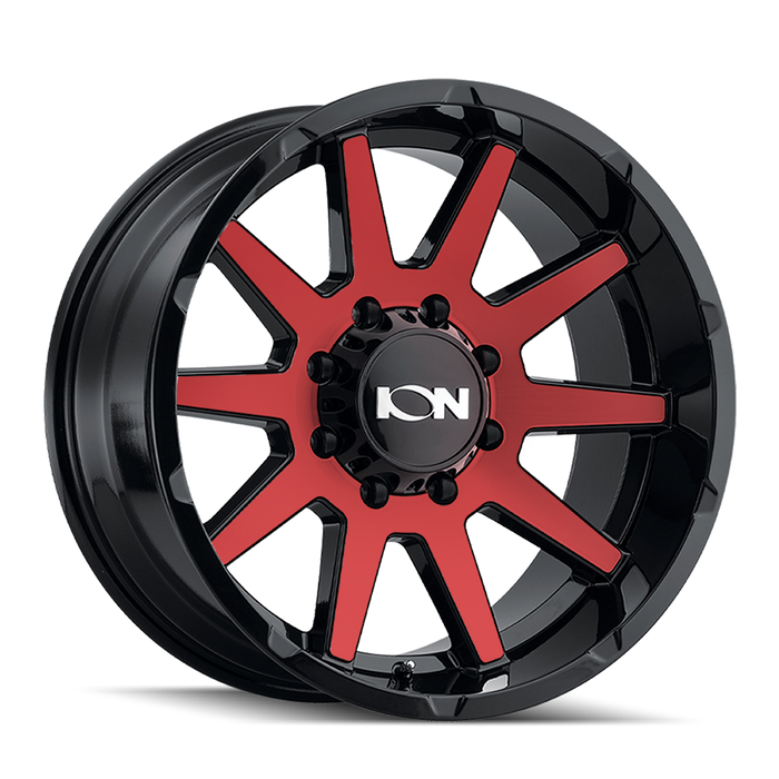 ION 143-2183BTR 143 (143) GLOSS BLACK/RED MACHINED 20X10 6x5.5 -19mm 106mm - Truck Part Superstore