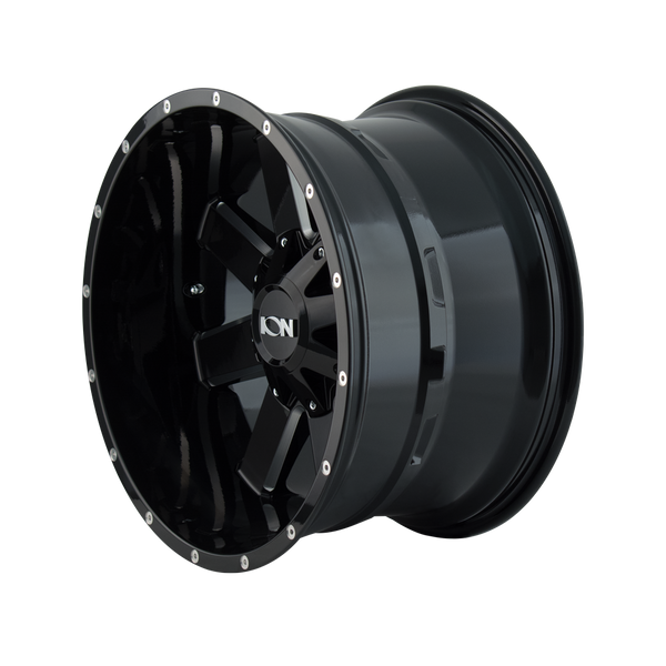 ION 141-7976M18 141 (141) GLOSS BLACK/MILLED SPOKES 17X9 8-165.1/8-170 18MM 130.8MM - Truck Part Superstore
