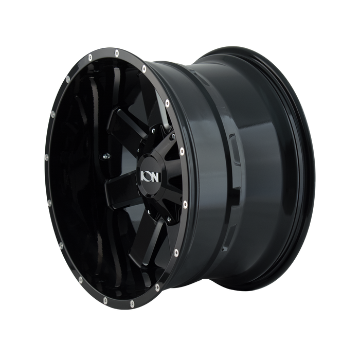 ION 141-2276M 141 (141) GLOSS BLACK/MILLED SPOKES 20X12 8x6.5/8x170 -44MM 130.8MM - Truck Part Superstore