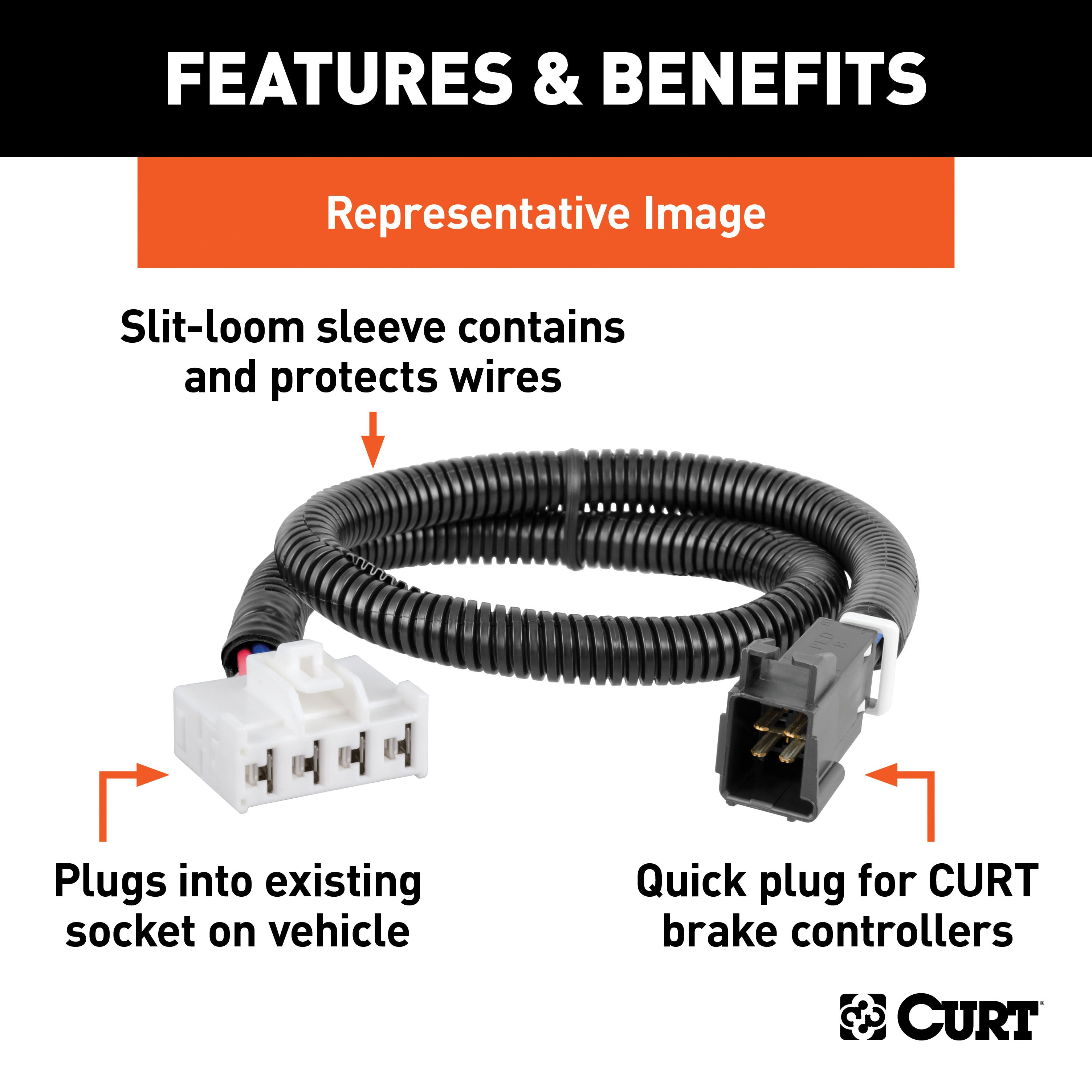 CURT 51447 Brake Controller Harness; Select Pacifica; Durango; Grand Cherokee (Packaged) - Truck Part Superstore