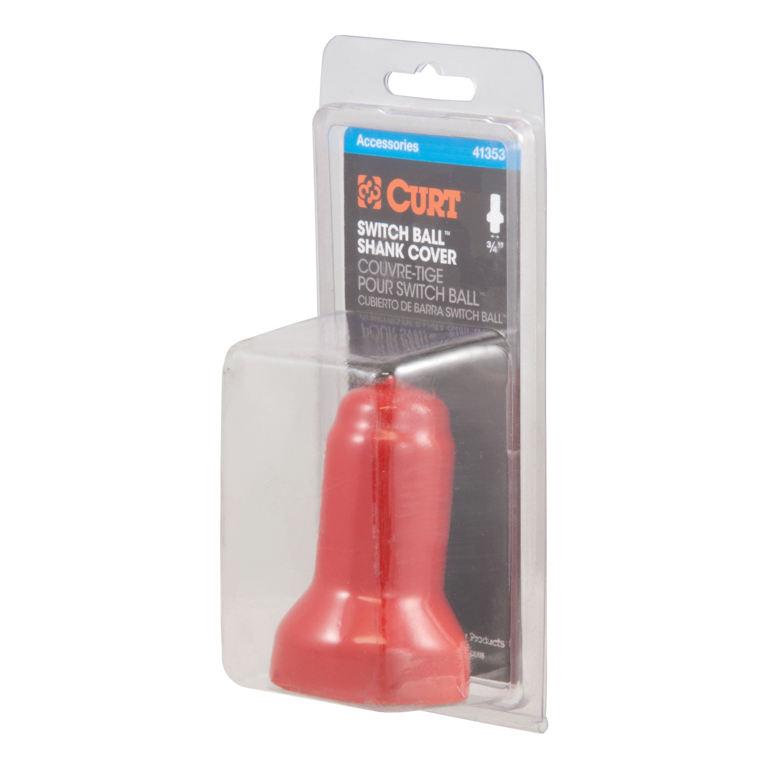 CURT 41355 Switch Ball Cover (Fits 1-1/8in. Neck; 1in. Threaded Shank; Red Rubber; Packaged - Truck Part Superstore