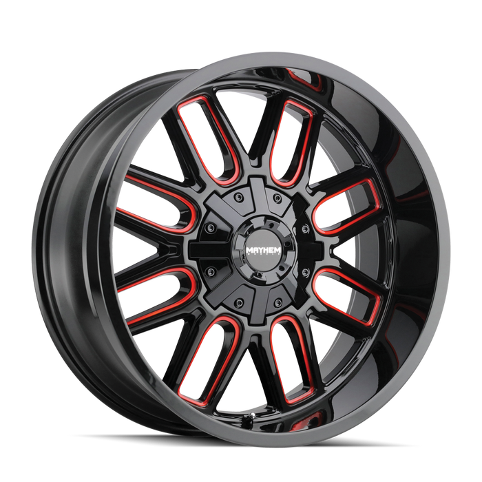 MAYHEM 8107-2176BTR COGENT (8107) BLACK W/PRISM RED 20X10 8x6.5/8x170 -19mm 130.8mm - Truck Part Superstore