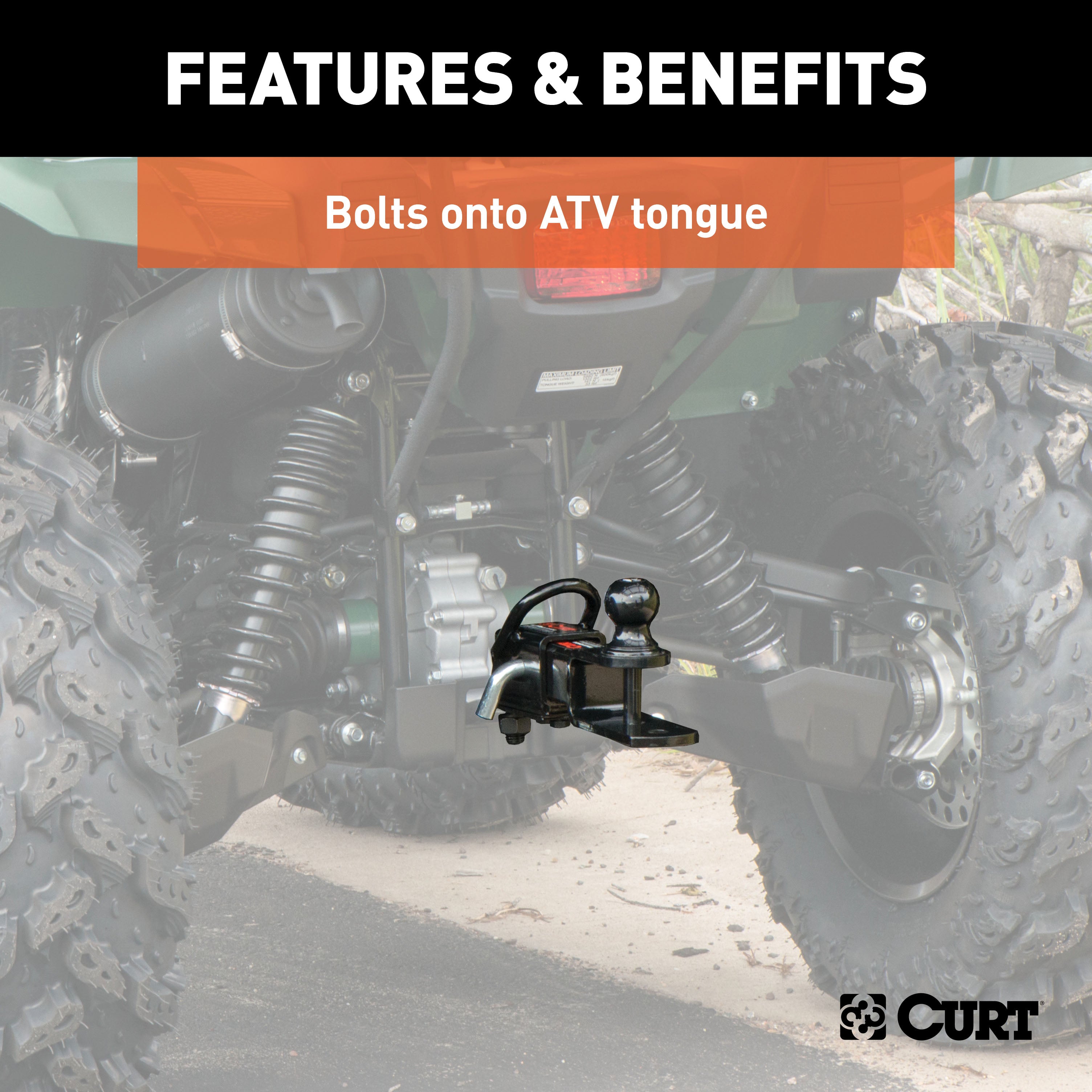 CURT 45006 CURT 45006 Bolt-On 2-Inch ATV; UTV Trailer Hitch Receiver Adapter - Truck Part Superstore