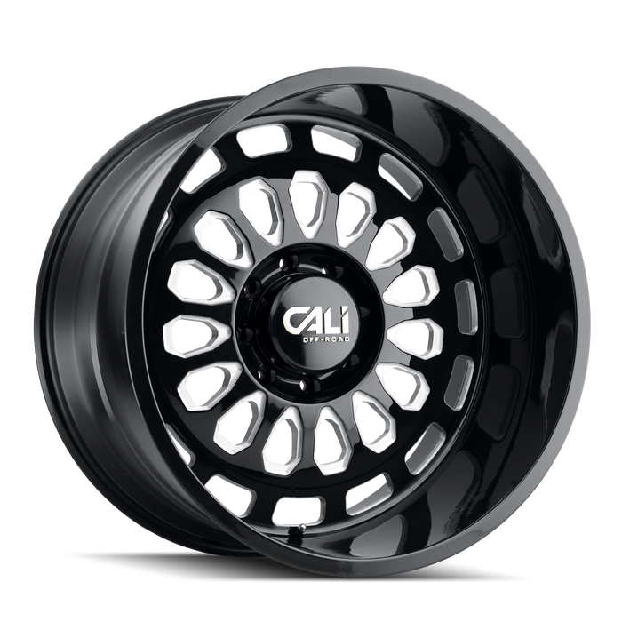 CALI OFF-ROAD 9113-24483BM PARADOX (9113) GLOSS BLACK/MILLED SPOKES 24X14 6-139.7 -76mm 106mm - Truck Part Superstore