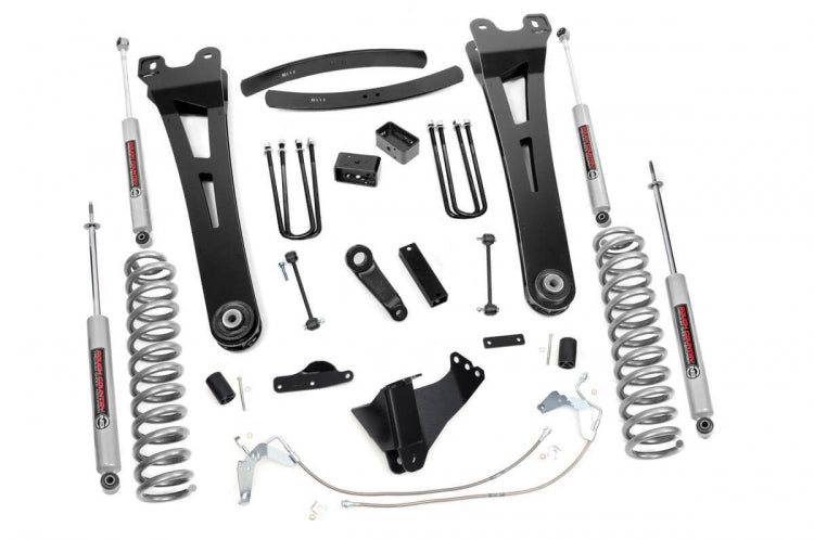 Rough Country 539.2 6 Inch Ford 08-10 F-250/F-350 Super Duty Radius Arm Suspension Lift Kit Premium N3 Shocks Gas Rough Country - Truck Part Superstore