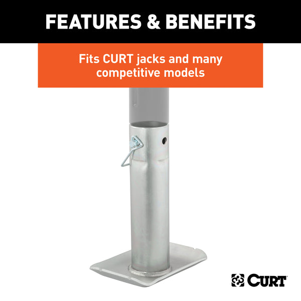 CURT 28274 Pin-On Jack Foot (Fits 2in. Tube; 2;000 lbs; 8-1/2in. Height) - Truck Part Superstore