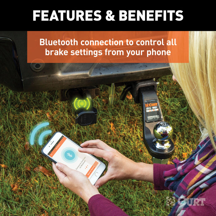 CURT 51180 Echo Mobile Trailer Brake Controller; 7-Way; Bluetooth Smartphone Connection - Truck Part Superstore
