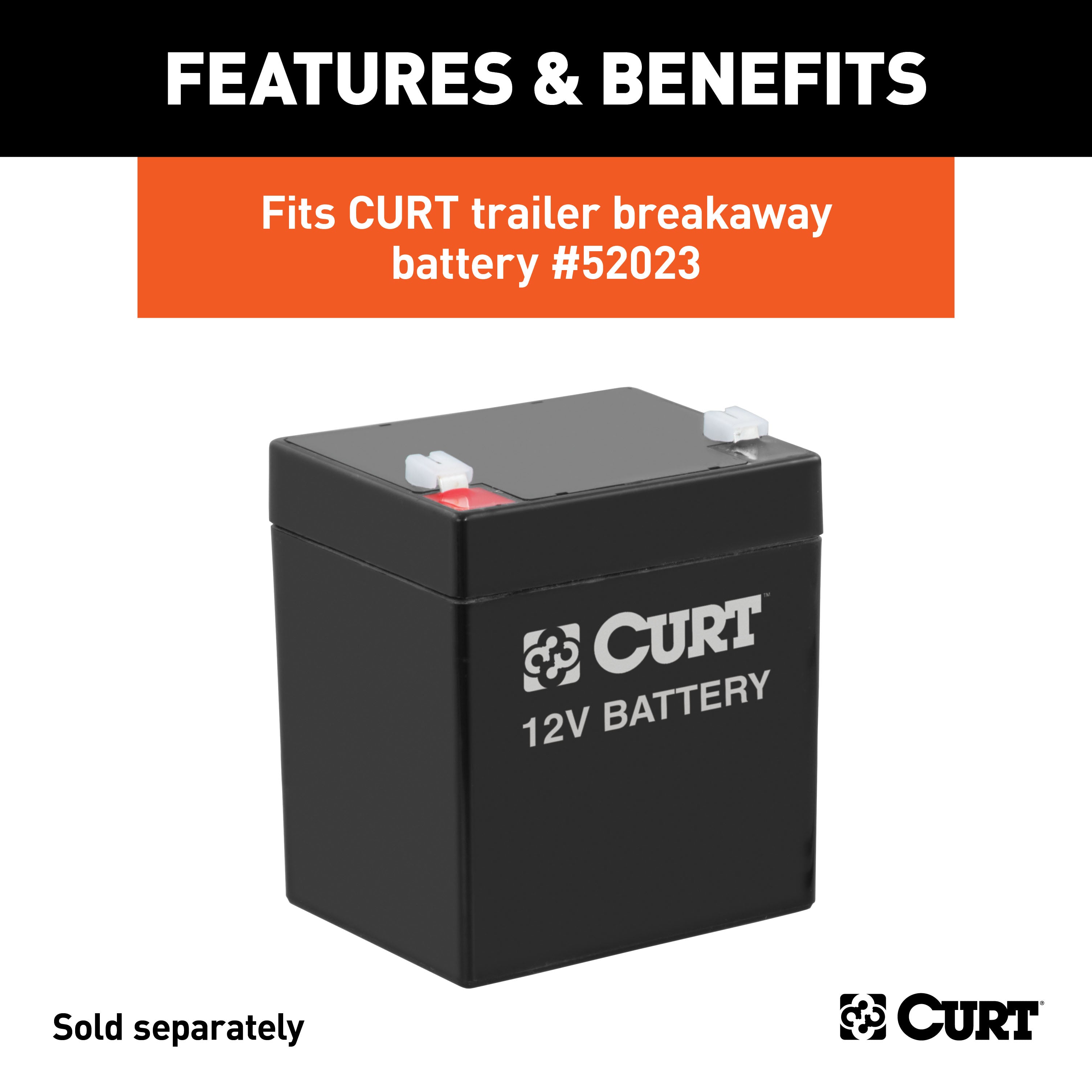CURT 52029 5in. x 3-1/4in. x 3-7/8in. Lockable Breakaway Battery Case with Metal Bracket - Truck Part Superstore