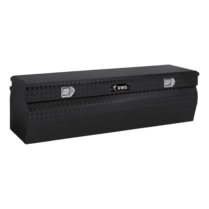 UWS EC20302 Gloss Black Aluminum 55in. Wedge Utility Chest Box (Heavy Packaging) - Truck Part Superstore