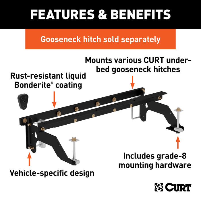 CURT 60659 CURT 60659 Under-Bed Gooseneck Installation Brackets; Fits Select Dodge Ram 1500 - Truck Part Superstore