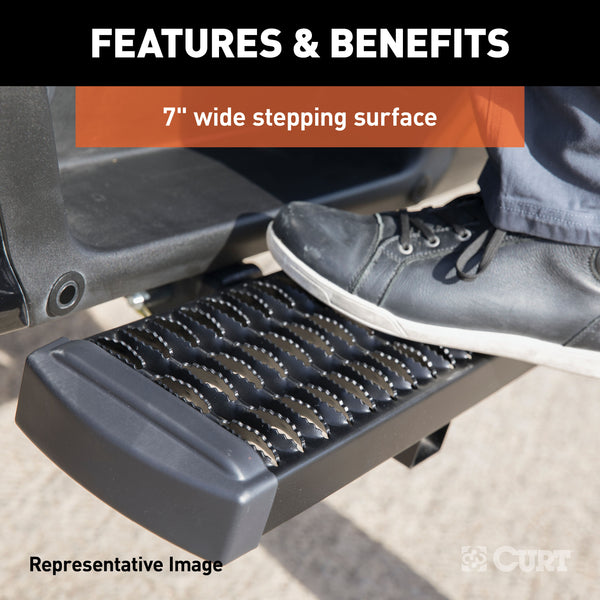 CURT 32002 CURT 32002 Grip Step 26-Inch Hitch Step for 2-Inch Receiver; 6-Inch Drop - Truck Part Superstore