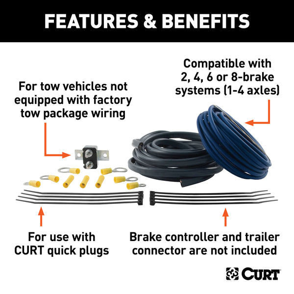 CURT 51500 CURT 51500 Electric Trailer Brake Controller Wiring Kit - Truck Part Superstore