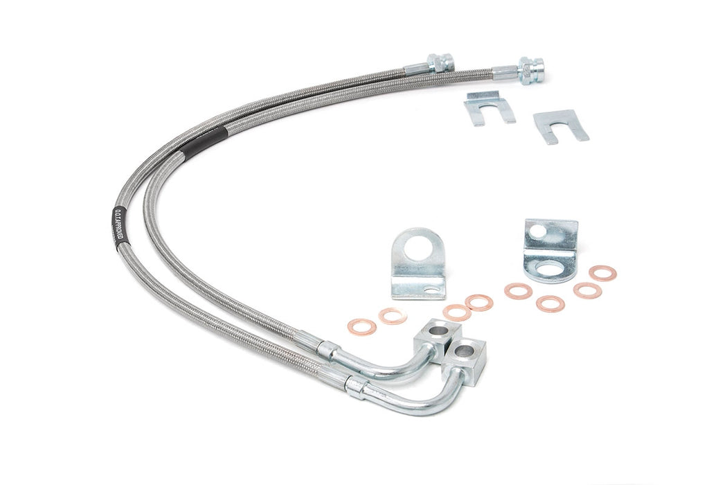 Rough Country 89708 Jeep Rear Stainless Steel Brake Lines 4.0-6.0 Inch 07-18 Wrangler JK Rough Country - Truck Part Superstore